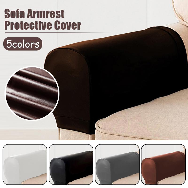 1 Pair Sofa Armrest Cover for Living Room Removable PU Leather Arm Stretch Chair Protector Armchair Covers Armrest Couch