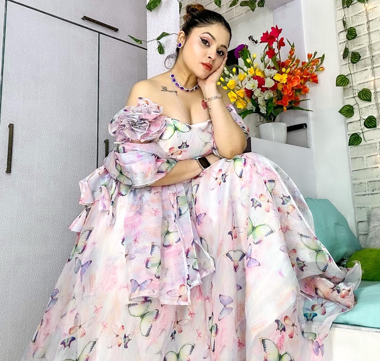 

Органза Шелк Цифровая Печать Lehenga