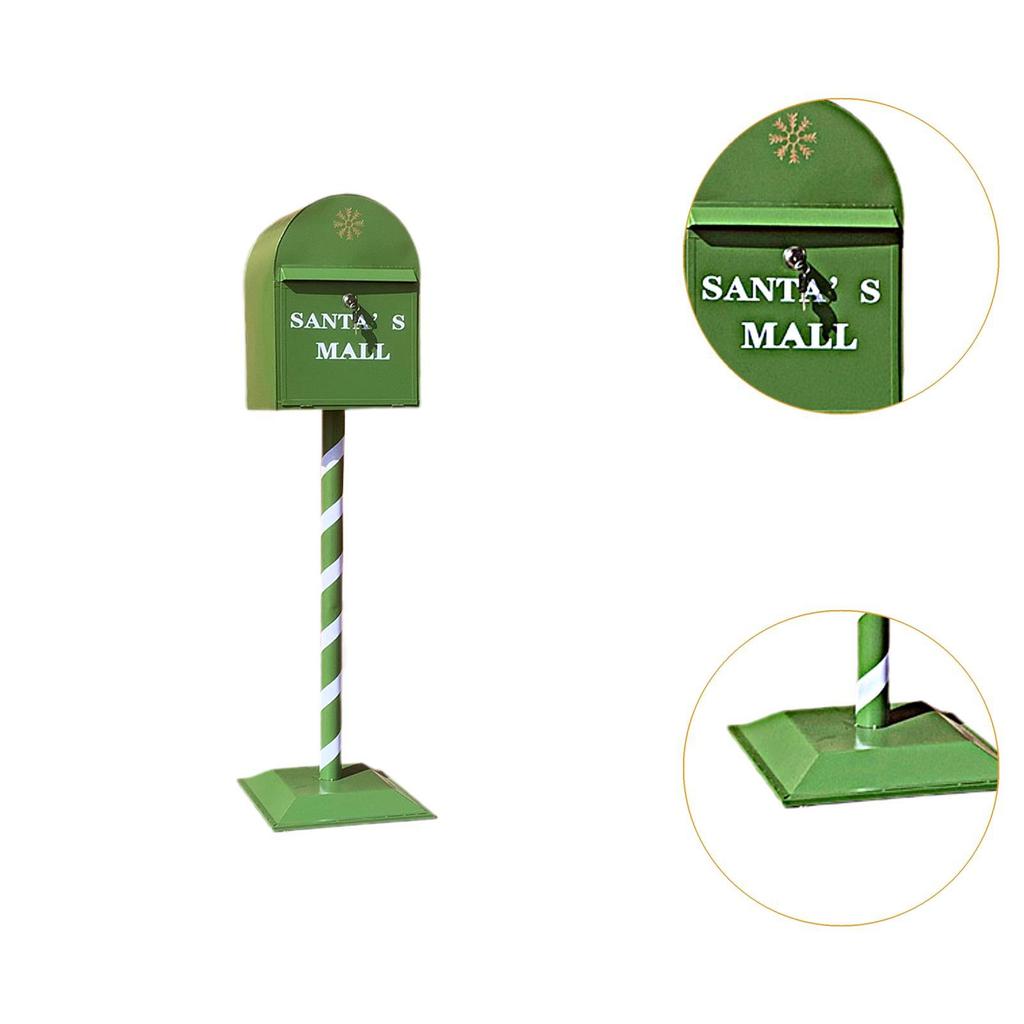 Christmas Metal Standing Mailbox Model Versatile Sturdy Restaurant Bar Decor