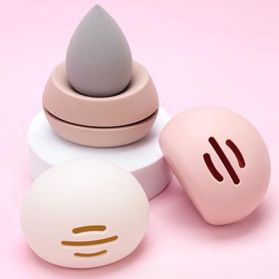 Scatola Porta Uovo di Bellezza da Viaggio Portatile in Silicone Borsa Cosmetica Contenitore Asciugatura Beauty Blender