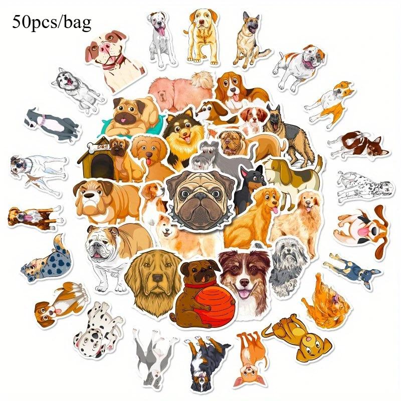 100pcs/50pcs Cute Dog Stickers Adorable Puppy Decals for Laptops Water Bottles and DIY Crafts Perfect for Pet Lover and Children