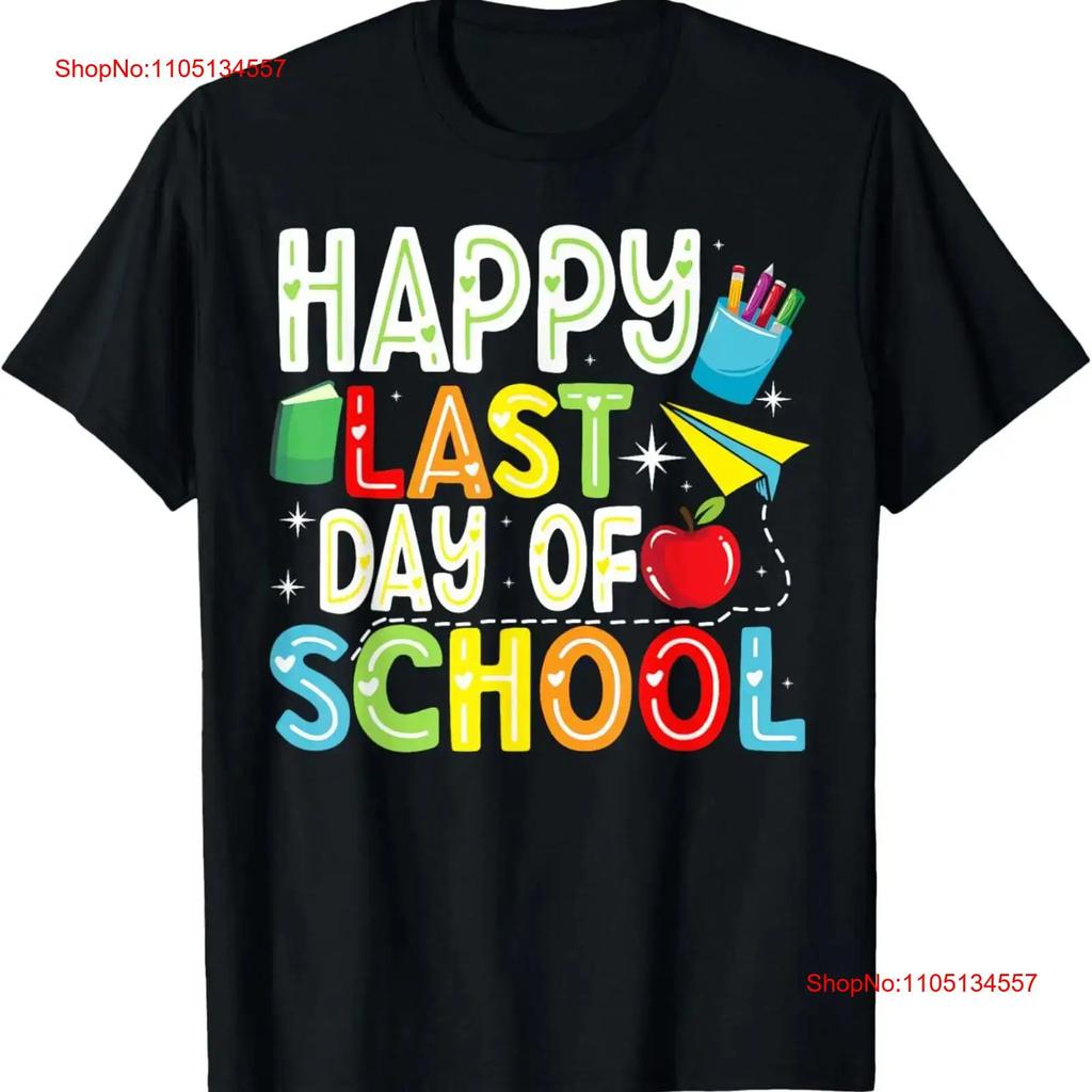 Happy Last Day of School Teacher Graduation For Adult S XL T Shirt Vintage Washed Breathable Versatile Stretched Soft Fashion