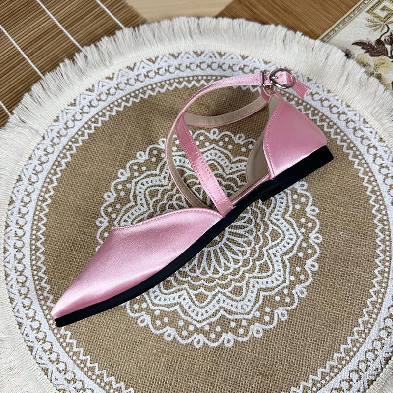 Modische Ballerinas für Damen 2025 Frühling und Herbst Neu Französische Spitzschuhe mit gekreuzten Riemchen Ballerinas Sandalen für Damen Übergröße Damenschuhe