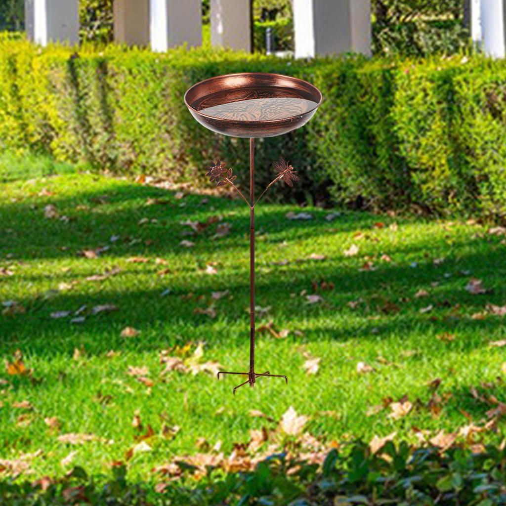 Bird Feeder and Bath for Outdoor Use with Stake Garden
