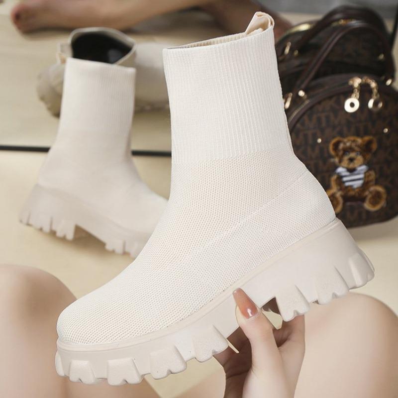 Fashion Trendy Sports Short Boots for Women 2024 Autumn and Winter New Comfortable One Foot Socks Women's Boots Zapatos Mujer Sneakers