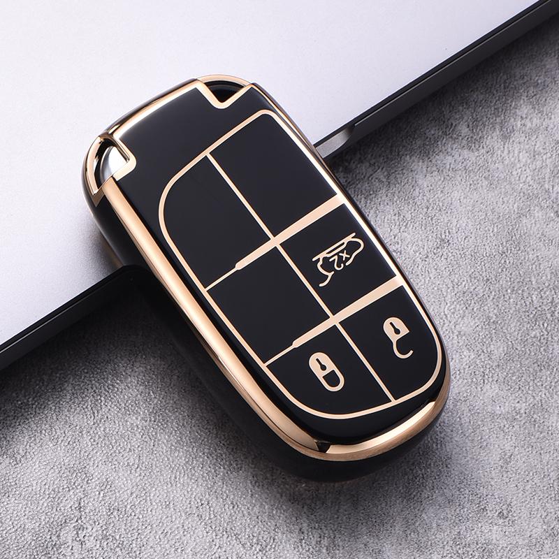 Plating TPU Car Key Cover Case Fob for Jeep Renegade Compass Grand Cherokee for Chrysler 300C Wrangler Dodge Car Accessaries