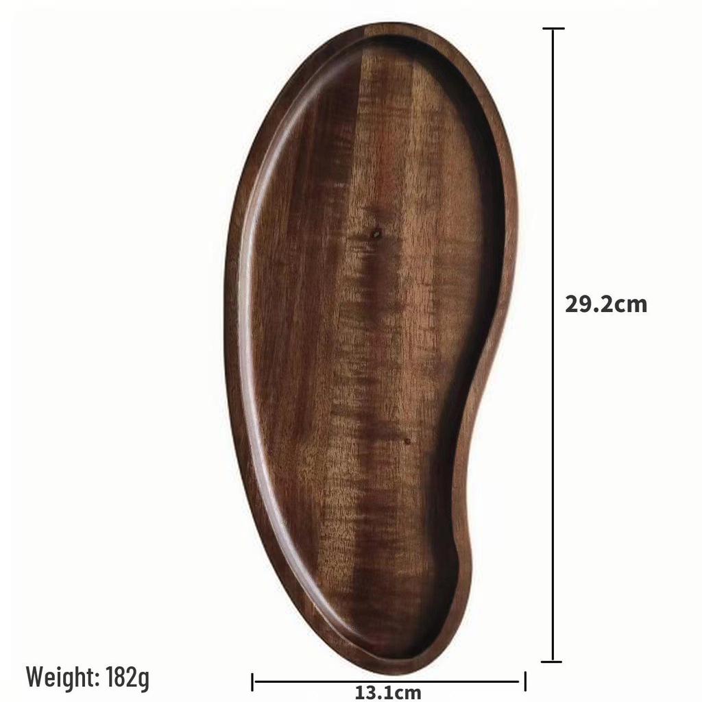 Bandeja de Madeira de Acácia Japonesa em Estoque: Prato Retangular para Jantar, Madeira Maciça Isolante de Calor, Tábua Oval para Pão, Prato para Xícara de Chá.