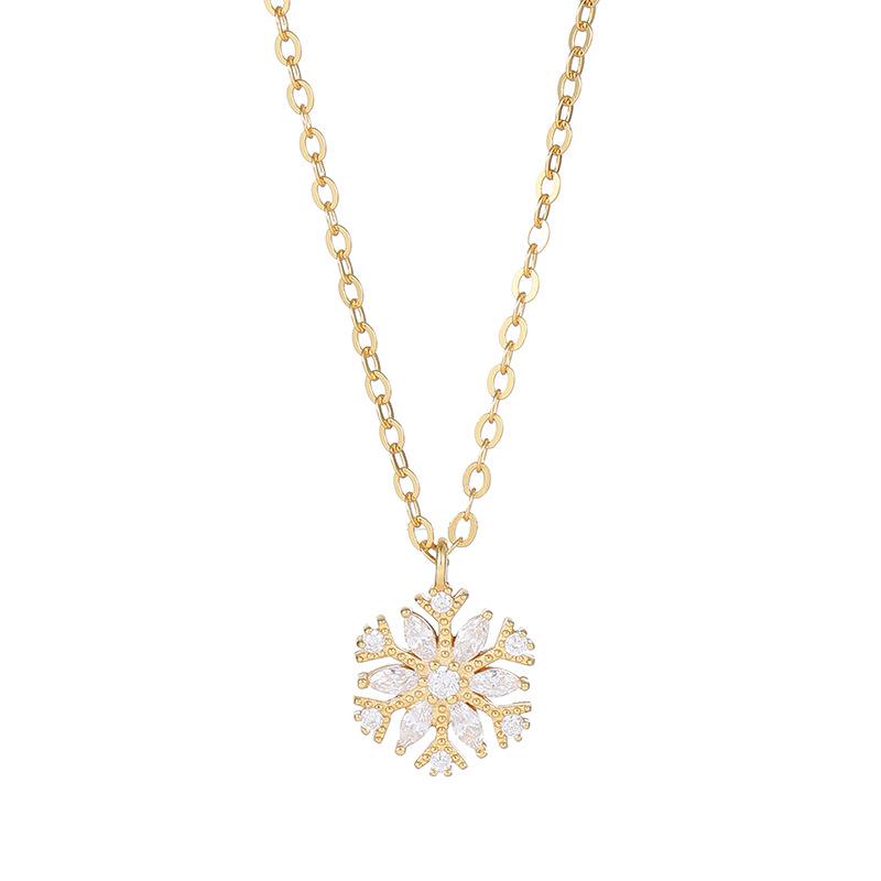 Banyan Tree S925 Silver Snowflake Pendant Necklace – Elegant, Cold Style, Autumn/Winter Clavicle Chain for Women