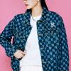 MLB Yankees Letter Print Loose Windbreaker Denim Jacket Unisex jackets Blue 3ADKM0121-50BLS