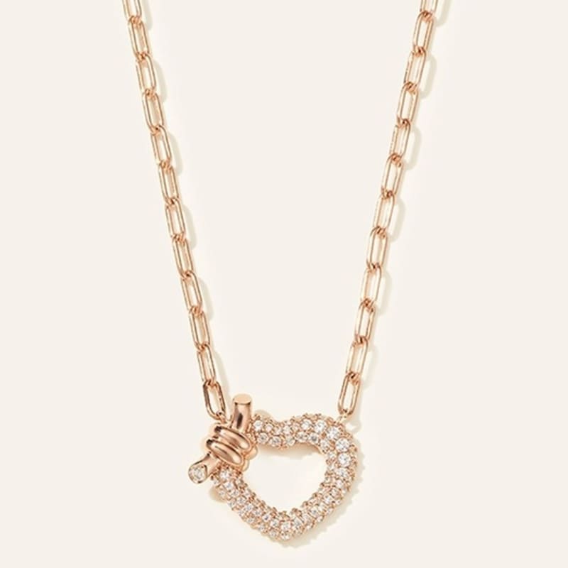

METROCITY JEWELRY Cuore Sterling Silver Rose Necklace A231SN1001RPA 45cm