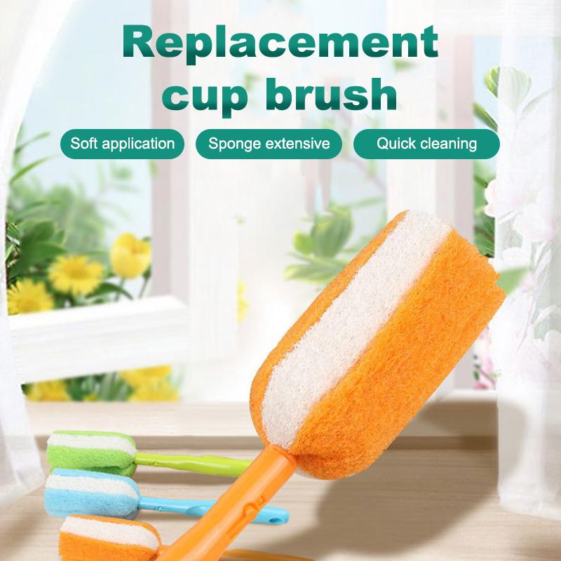 Removable Sponge Baby Cup Bottle Washing Brush Kitchen Cleaning Tool Bottle Cleaning Brush Long Handle Bottle Cleaning Sponge