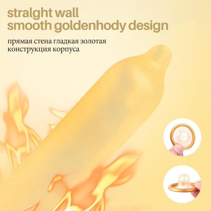 Condoms For Man 50 Pcs Gold Thicken Lasting Long Delay Gay Natural Latex Penis Sleeve Contraception Condoms For Men Sex Product