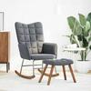 VidaXL Chaise à bascule avec repose-pied gris foncé velours, fauteuil à bascule, chaise longue, siège de salon, chaise, 4016844