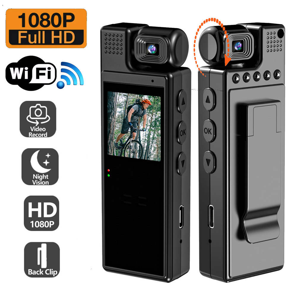 Smart Recorder - 1080P HD Body Camera, 180-degree Rotatable Lens, Handheld Pocket Camcorder, USB Charging
