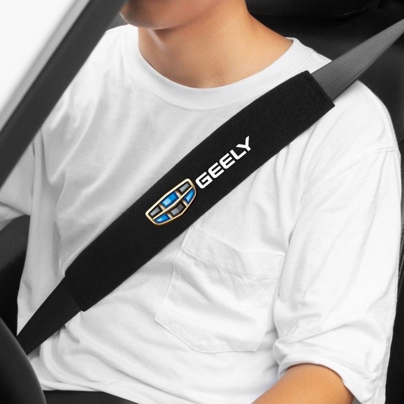 Suede Car Seat Belt Cover Shoulder Protector Pad For Geely Coolray Geometry C GX3 Emgrand EC7 Panda Tugella Binray EX2 EX5