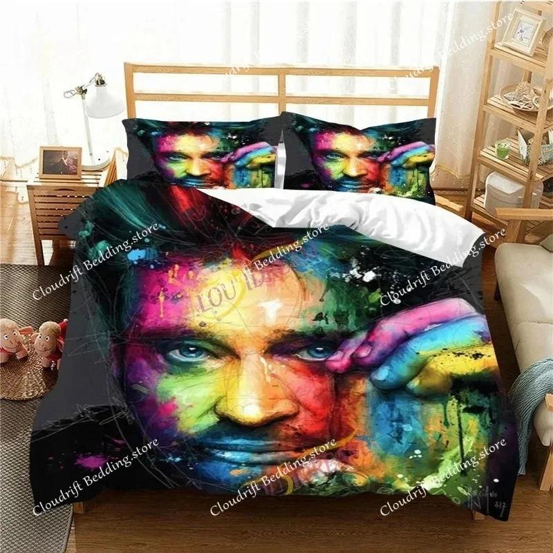 France Rock Singer J-Johnny H-Hallyday Bedding Set Single Twin Full Queen King Size Bed Set Aldult Kid Bedroom Duvet Cover Sets0