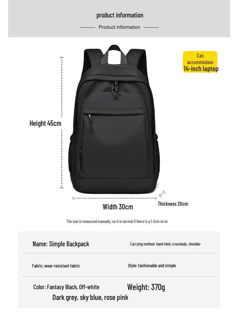 Trendy Large Capacity Backpack for Students – Stylish and Simple Design