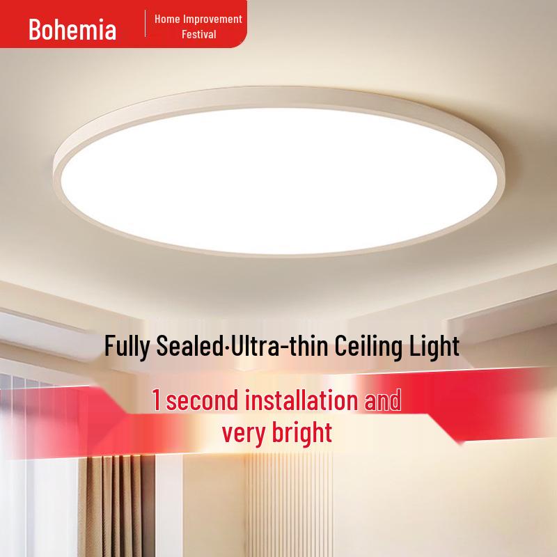Ultra-Thin Waterproof Bohemian Ceiling Light - High Brightness & Eye Protection for Bathroom, Balcony, Bedroom, Corridor.