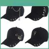 Chain Baseball Hop Hip Personalized Cap Creative Piercing Ring Caps Punk Casual Solid Adjustable Unisex Hat Snapback Hats Golf Cap Travel Hat