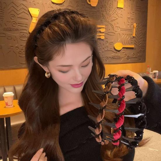 Rhinestone Hairband Elegant Vintage Non Slip Hair Hoop for Women