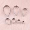 7Pc/Set Waterdrop Shaped Stainless Steel Rose Petal Biscuit Knife Mold Home Pastry Molds Sugar Processing Baking Cake Decor Tool