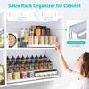 Pack of 2 Expandable Spice Rack Cabinet Organizer and Seasoning Organizer for Kitchen Adjustable Storage Solution for Counterto
