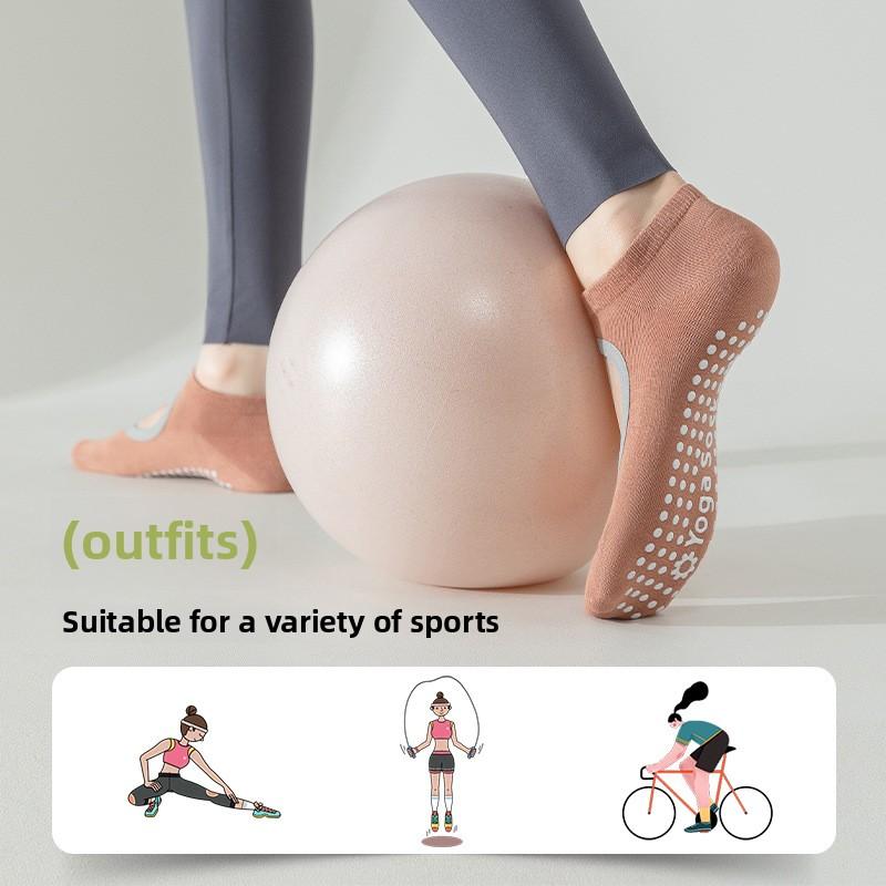 4 Pairs Yoga Socks Women's Socks Indoor Fitness Non-slip Silicone Pilates Socks