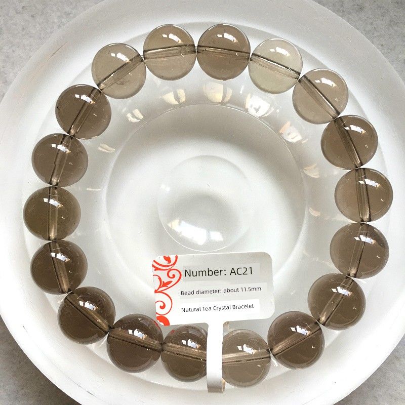 

Натуральный браслет из чайного кристалла, браслет из цитрина, женский браслет из дымчатого кристалла, мужской браслет из чайного кристалла, кристальные украшения, подарок, одна вещь - одно фото