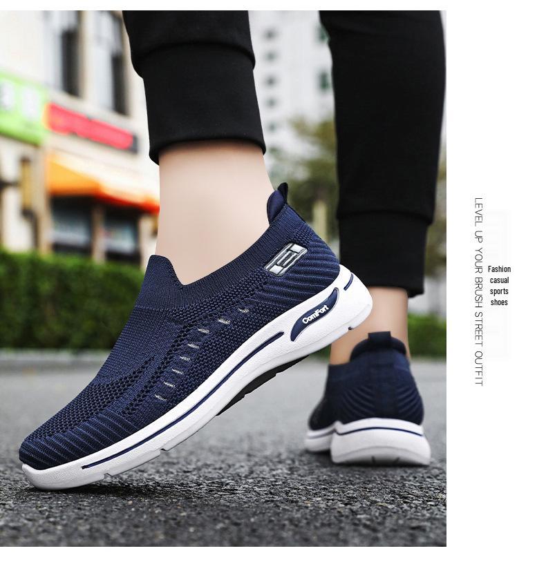 Men's Breathable Flyknit Slip-On Casual Shoes