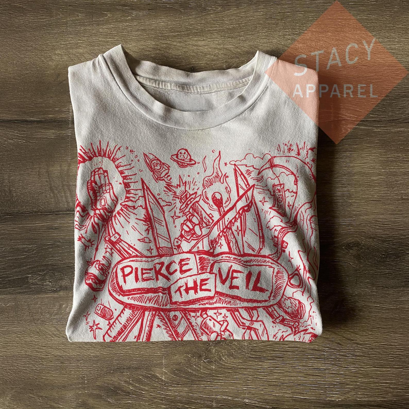 Limited Pierce the Veil Unisex T-shirt - PTV Band Misadventures Inspired Heavy Cotton Tee S