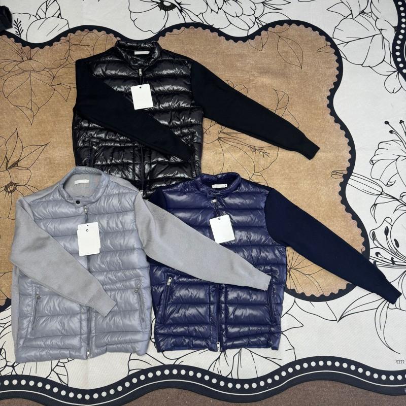 M Size Stand Collar Windproof Knit Sleeve Soft Short Cotton Coat Daily Commute Business Style