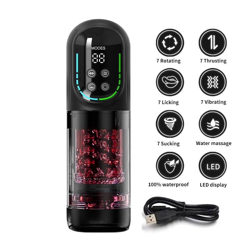 Automatic Thrusting Rotating Male Masturbator Licking Stroker Sucking Blowjob 100% Waterproof Pennis Pump Adult Sex Toys For Men