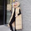 New Cotton Vest Long Versatile Vest Hooded Slimming Belt Style Fashionable Korean Loose Women's Jacket