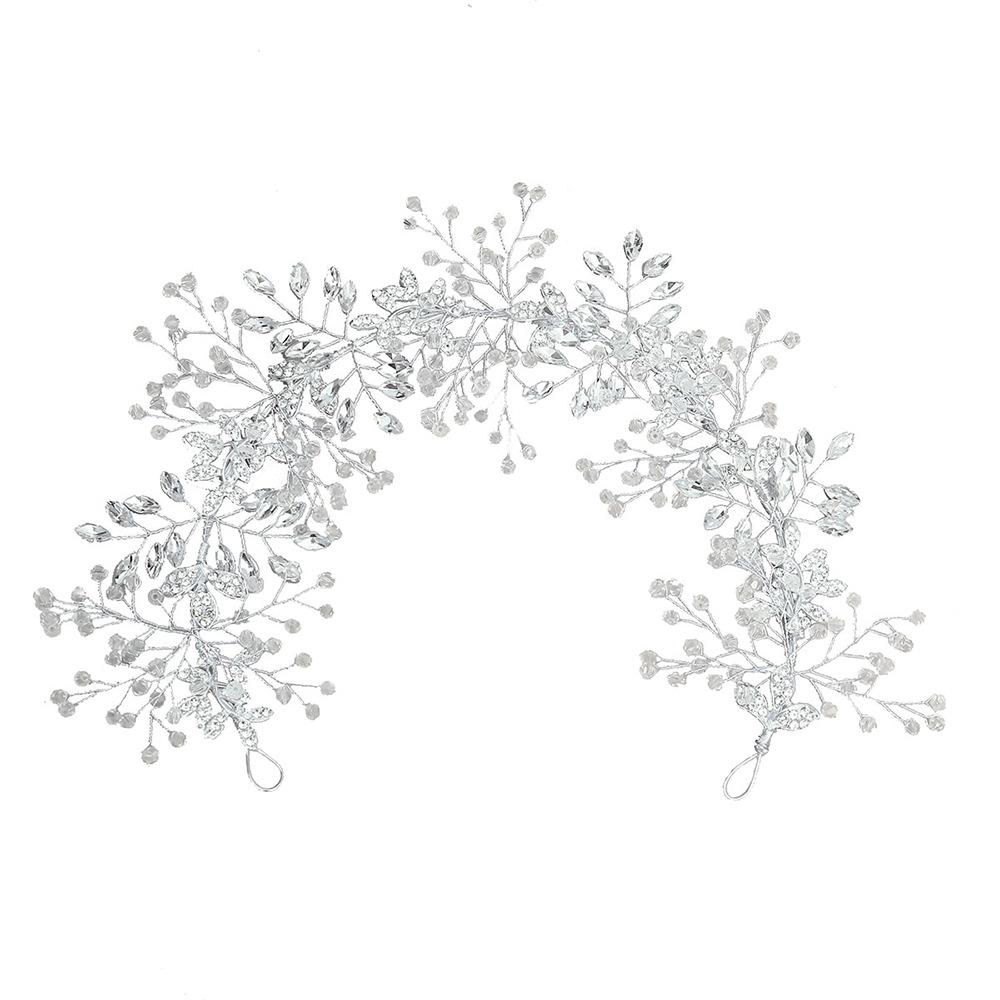 2026 European and American new headgear, silver leaf flower headband, wedding dress accessories, bridal accessories