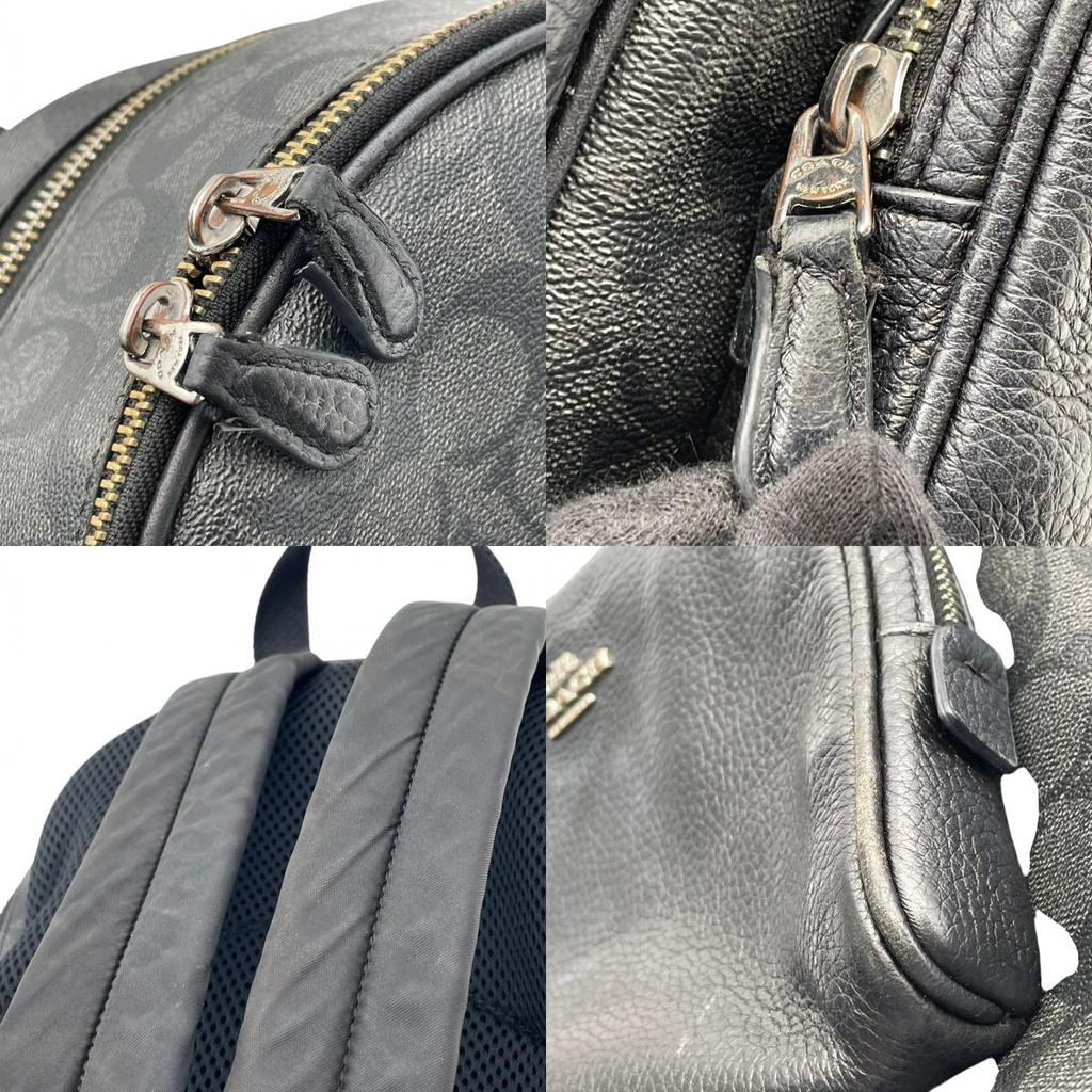 Used COACH Backpack Court Court BackpackBackpack Â· Daypack gray/black PVC coated canvas/leather Women