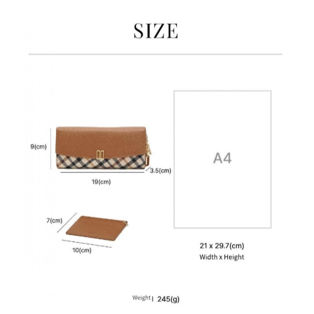 Daks Brown Check Dd Logo Long Wallet Dcwa6e421w2