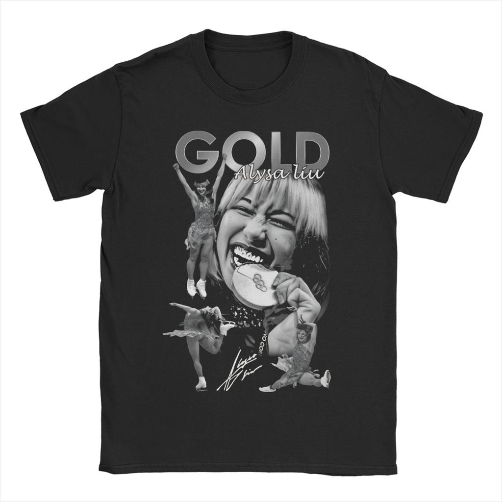 Unisex Women's T-Shirts Figure Skating Princess Alysa Liu Cotton Tee Shirt Short Sleeve T Shirts Crew Neck Clothing Gift Idea