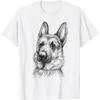 Porträtzeichnung Deutscher Schäferhund für Hundebesitzer T-Shirt