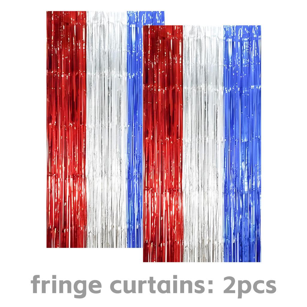 USA 250th Anniversary Party Supplies Set: Festival Decorations, Paper Plates, and Tablecloth.