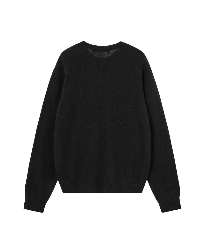 REST&RECREATION Logo Crew Neck Sweater - Black