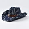 Sombrero de Vaquero Occidental para Mujeres Hombres Mezclilla Lavada Sombrero de Cowgirl Jazz Adecuado para Uso Diario Casual, Fiesta Vaquera Occidental, Bar Vaquero