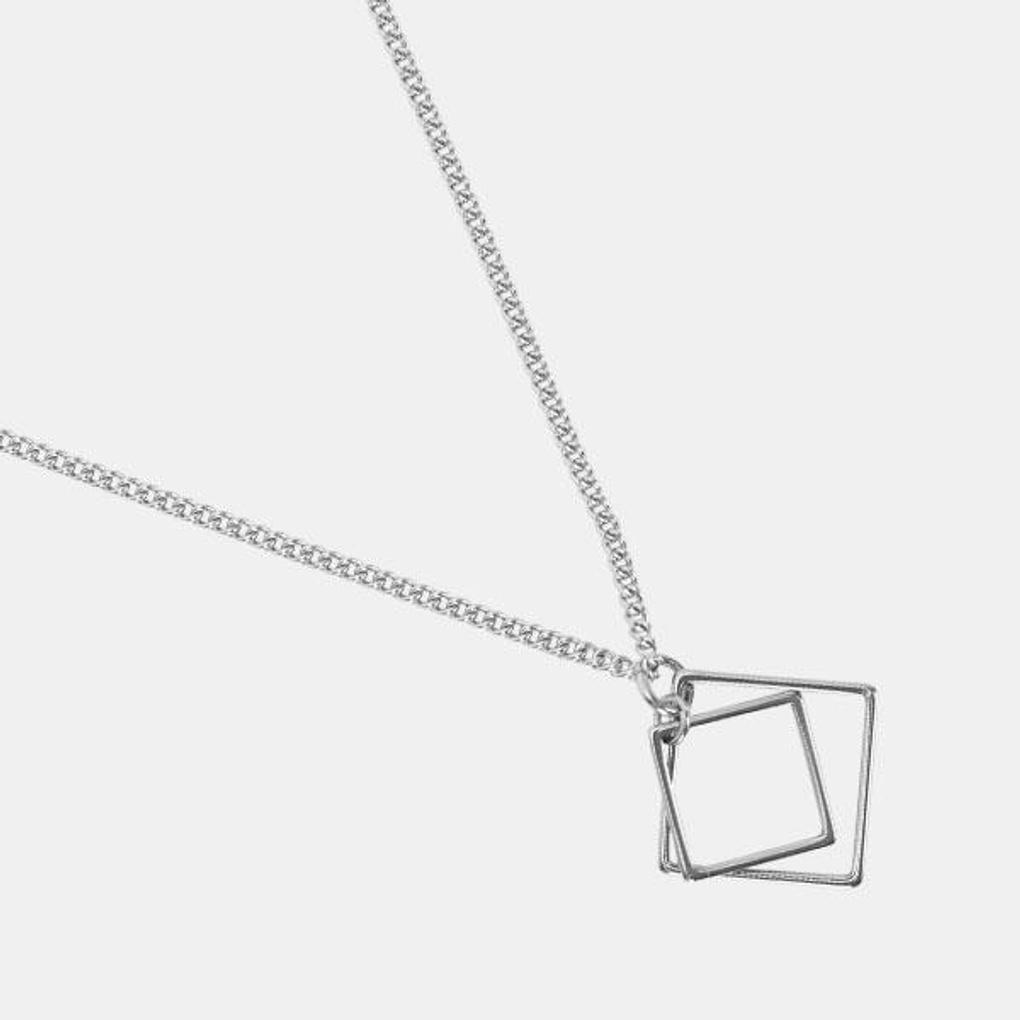 SQUAZ Square Pendant Surgical Steel Chain Necklace SIDA220