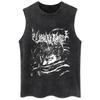 Men Harajuku Black Washed T-Shirt Hip Hop Streetwear Japan Anime Graphic Cotton Casual Tshirt Summer Short Sleeve Tops T Shirt