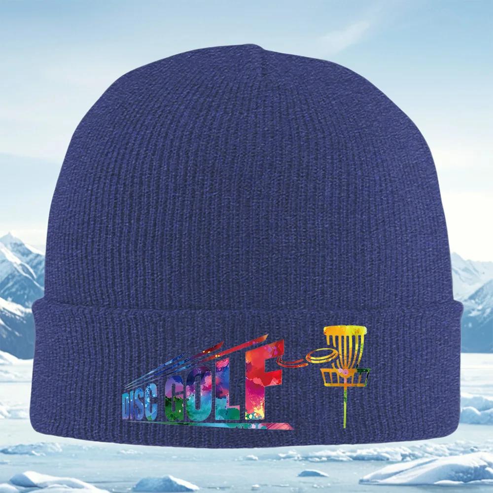 Disc Golf Basket Disc Colorful Design Unisex Women Unisex Knitted Hat Beanie Pullover Cap Winter Thermal Warm Christmas Outdoor Cyc