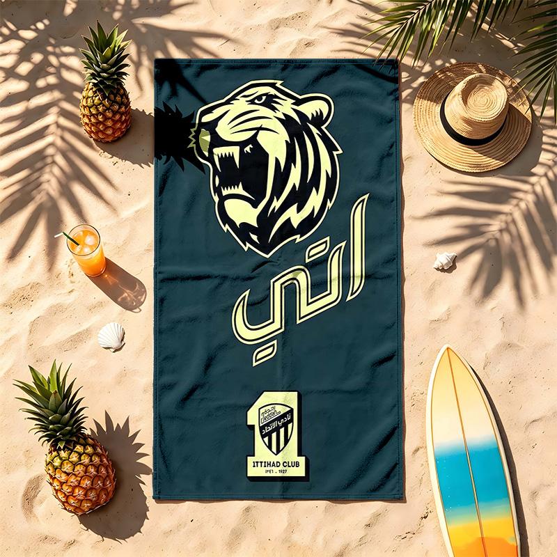 Ittihad Club (5) Theme Beach Towel Sand Resistant Soft And Comfortable Suitable For The Pool Camping Yoga And Diving A Travel Essential