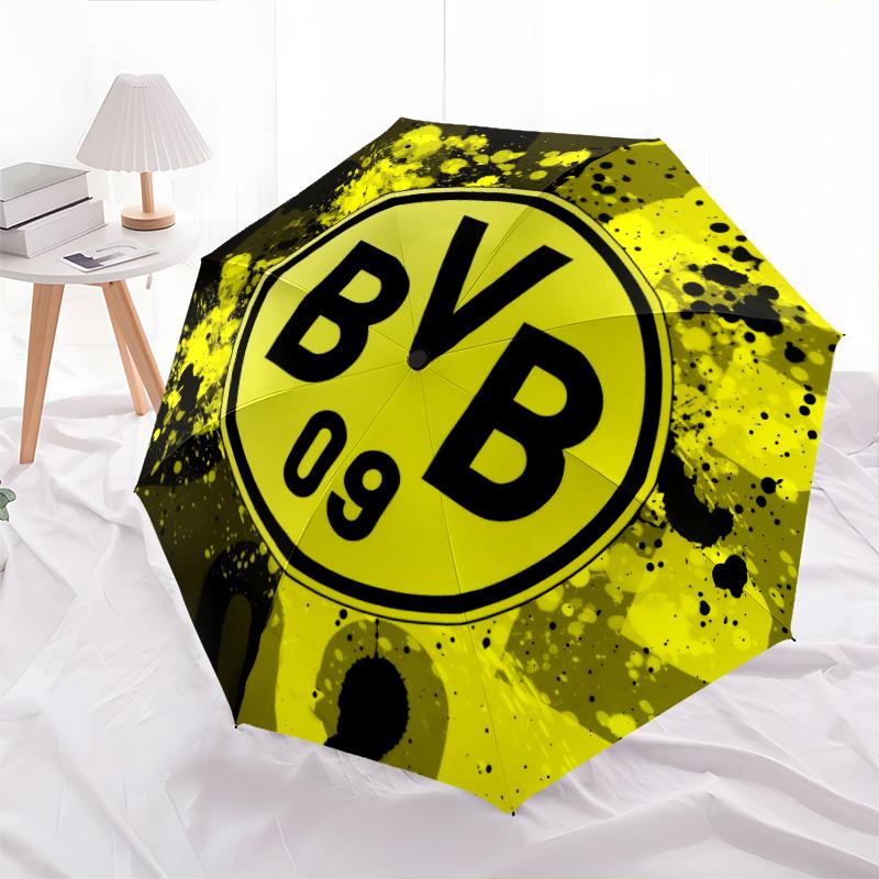 Узор «Боруссия Дортмунд», автоматический складной зонт, портативная и складная конструкция, 8 спиц, рождественский или праздничный подарок.