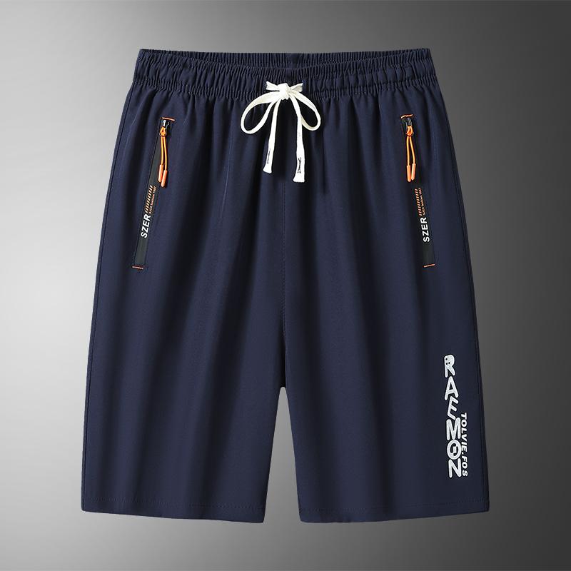 

S-8XL Large Men s Shorts Quick Drying Breathable Five Quarter Beach Pants Mid Length Pants Straight Leg Casual Running Sports Pants 8XL синій