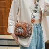BEIBAOBAO New Canvas Embroidered Small Square Bag Cute Cartoon Small Bear One Shoulder Bags Fashionable Exquisite Design Rivet Women's Messenger Bag