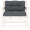 VidaXL Chaises de jardin et coussins lot de 2 blanc bois de pin massif, chaise longue, chaise d'extérieur, siège 825563