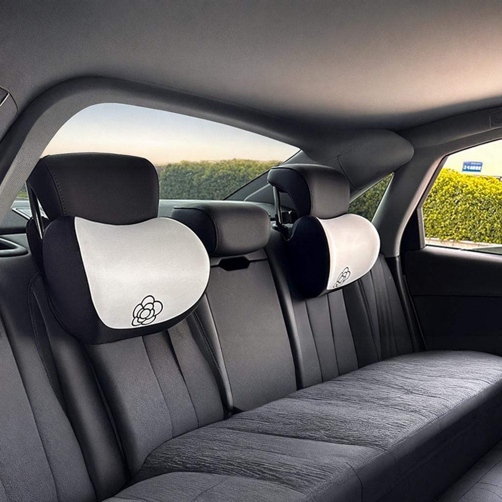 Camellia Opěrka hlavy do auta Paměťová pěna Polštář na krk pro léto Pohodlný bederní polštář s Vlastnostmi